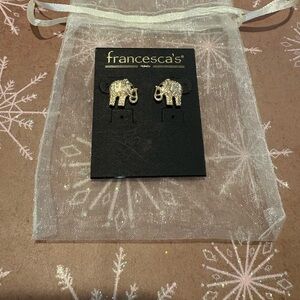Francesca's Gold Elephant Earrings
